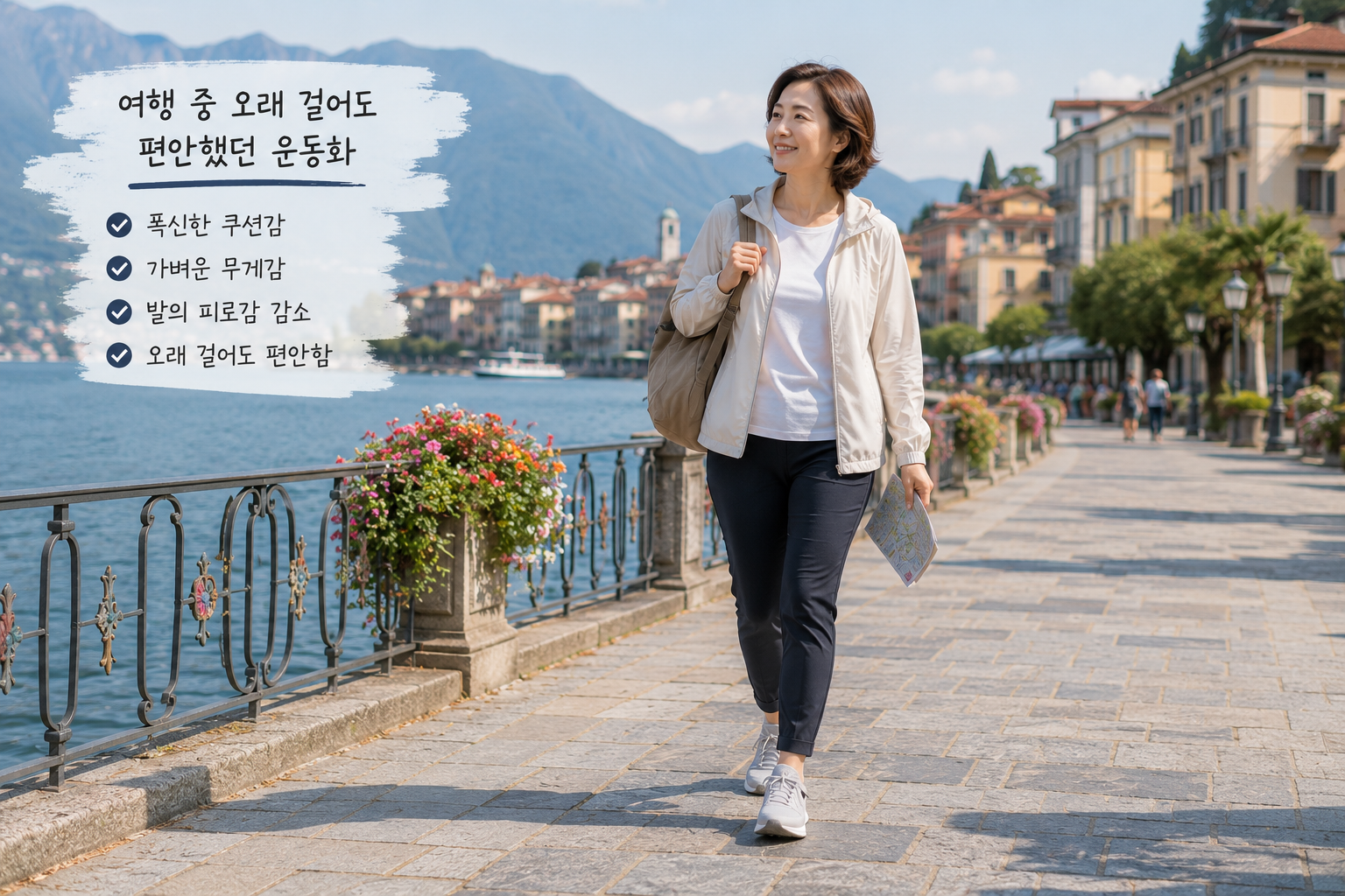 해외여행 가볍고 폭신한 오래 걸어도 편안한 신발