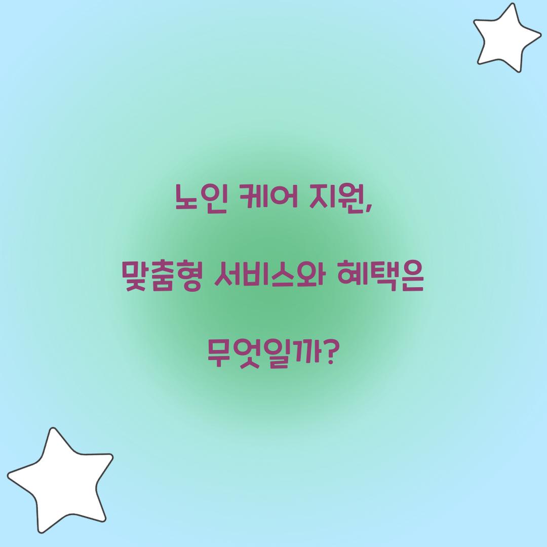 노인 케어 지원