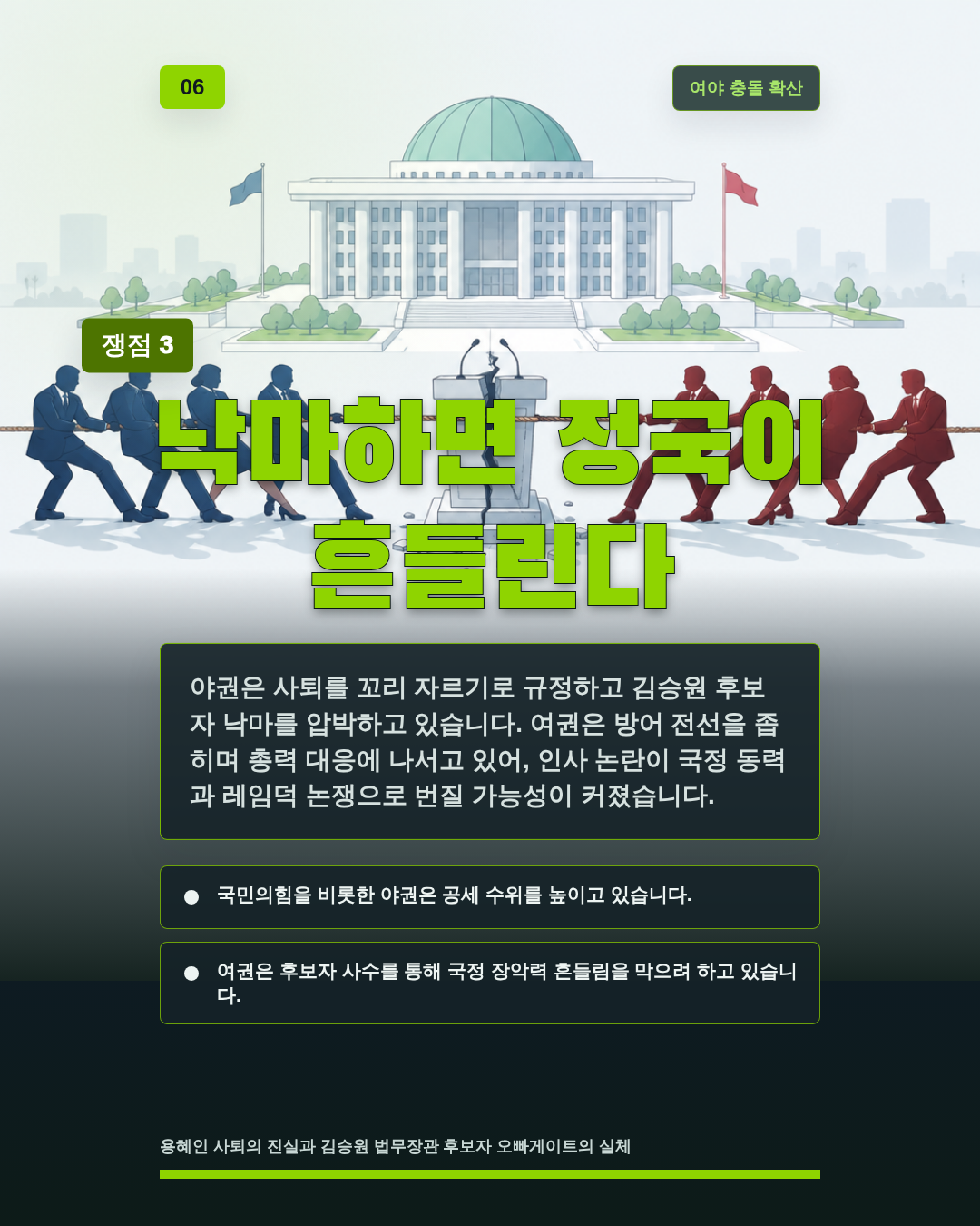 낙마하면 정국이 흔들린다