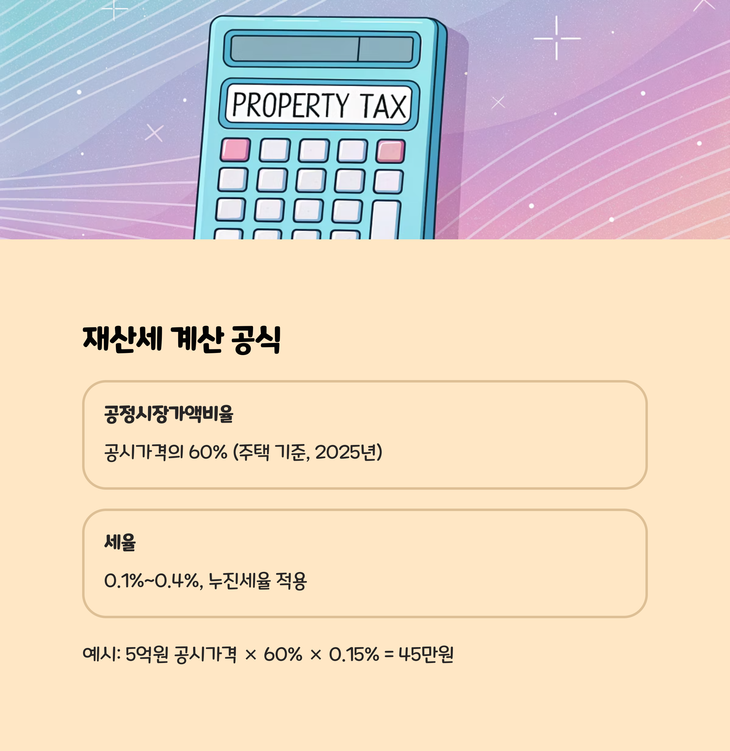 재산세 계산 공식 및 예시