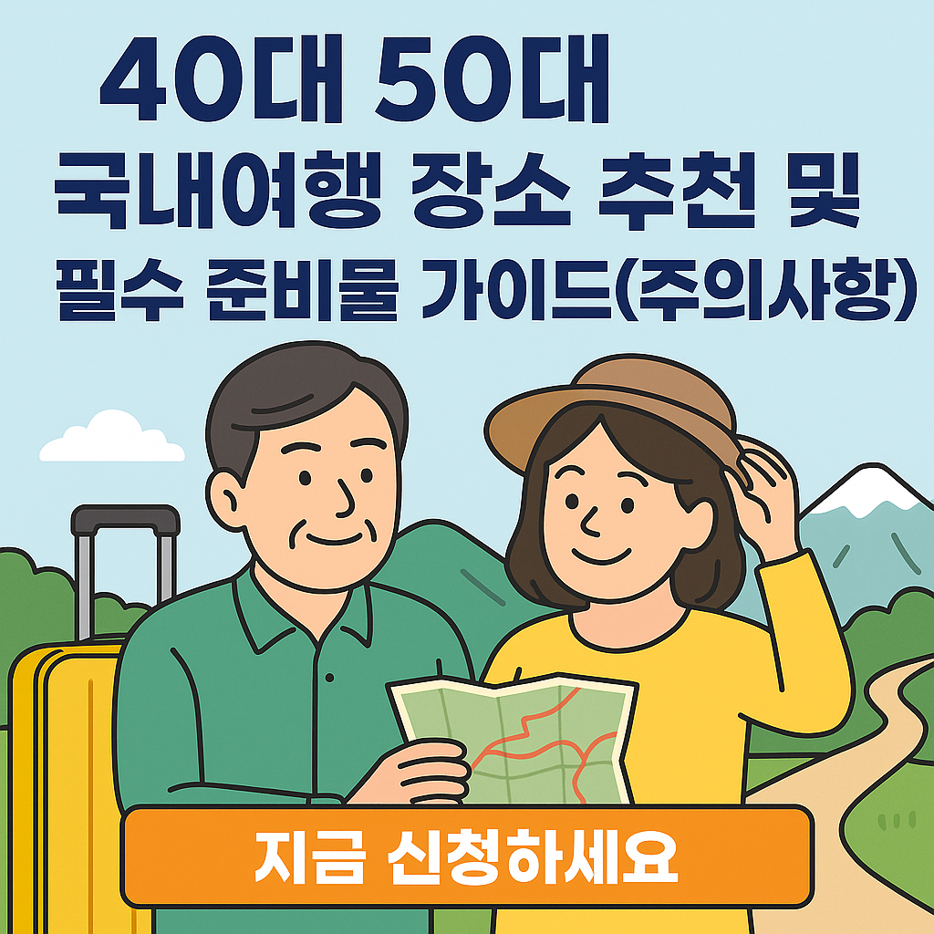 40대 50대 국내여행 장소 추천 및 필수 준비물 가이드