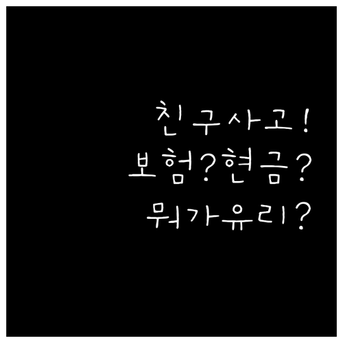 친구 운전 사고, 보험 처리와 현금 ..