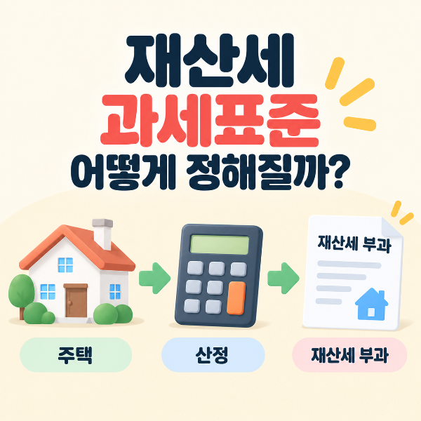 주택의 시가표준액을 기준으로 재산세 과세표준을 산정하는 개념 이미지