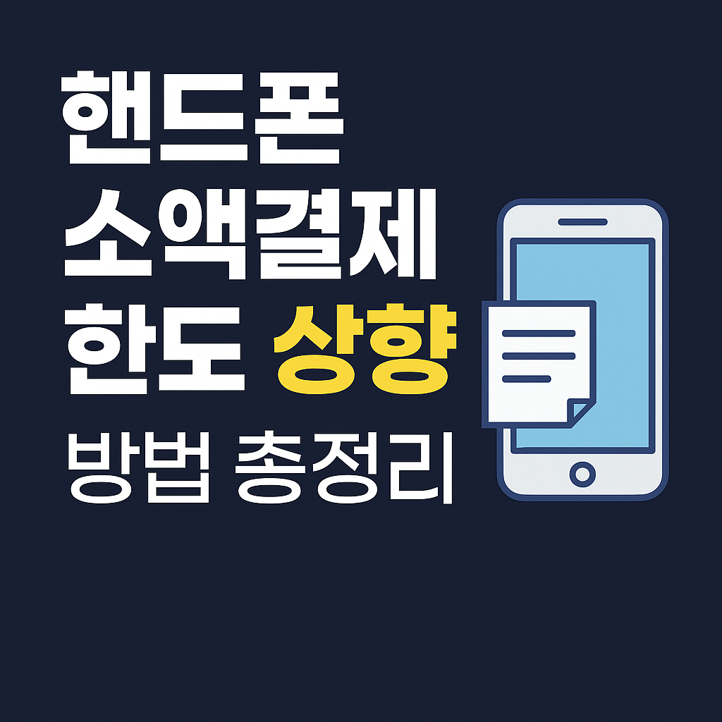 핸드폰 소액결제 한도 상향 방법 총정리