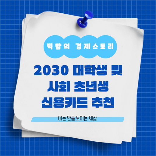사회 초년생 필수 신용 카드 추천