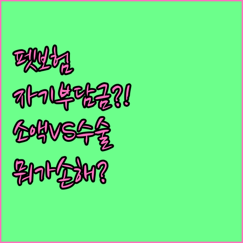 펫보험 자기부담금 선택, 소액 진료와..