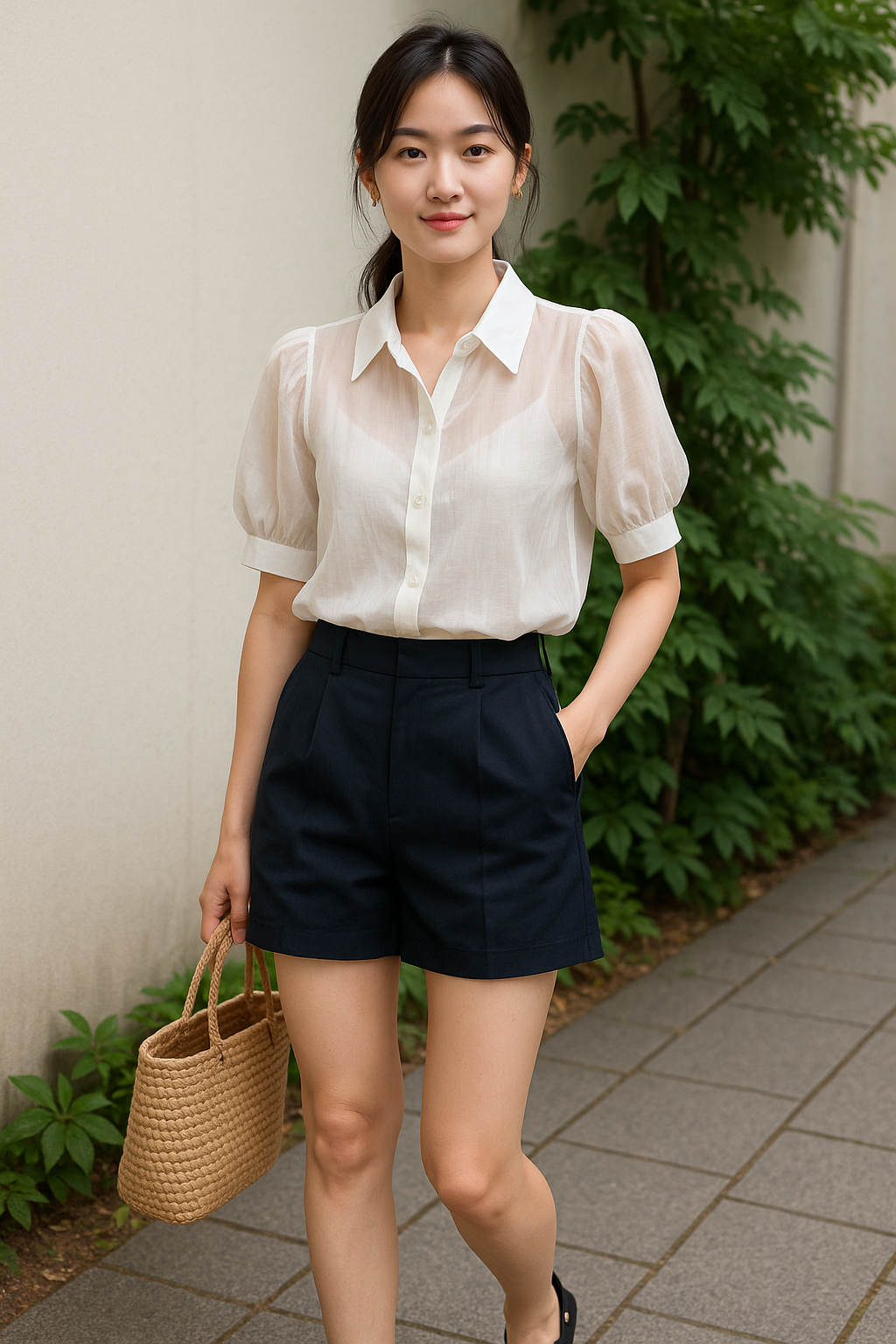 여름 시스루 블라우스