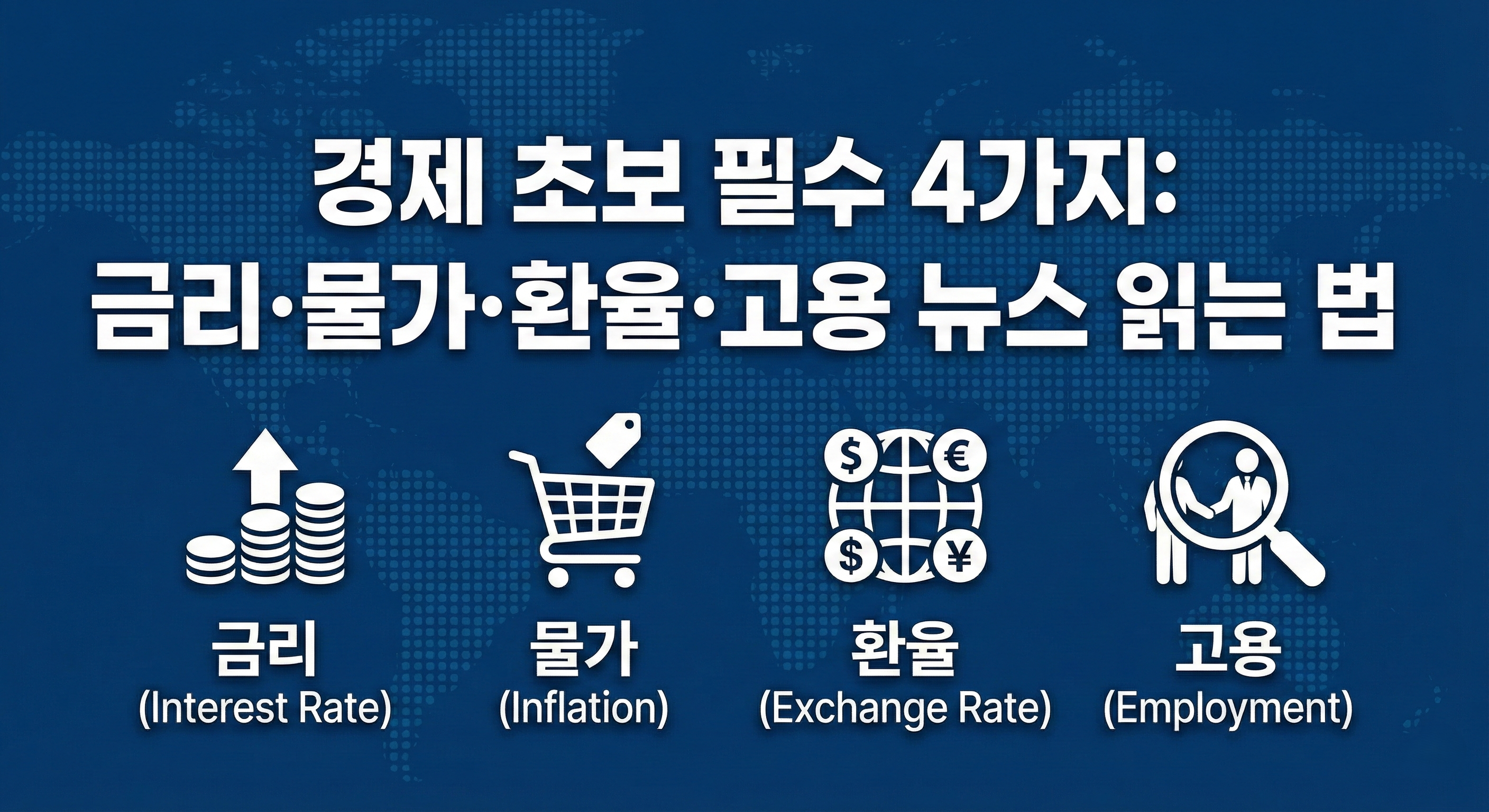 경제 초보 필수 4가지: 금리·물가·환율·고용 뉴스 읽는 법