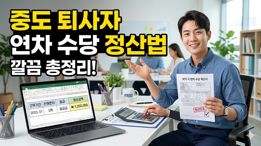 중도 퇴사자 연차 수당 정산법 : "퇴사할 때 남은 연차 돈으로 얼마나 받을까?"