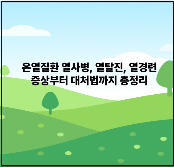 온열질환 열사병 열탈진 열경련 증상부터 대처법까지 총정리
