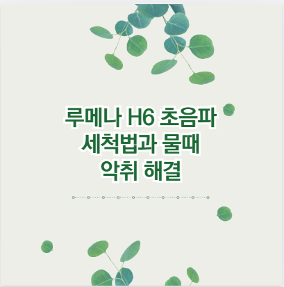 루메나 H6 초음파 세척법과 물때 악취 해결
