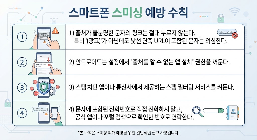 스미싱 피싱 문자 예방법
