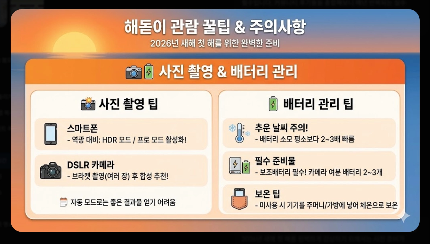 2026년 지역별 해돋이 시간 완벽 정리