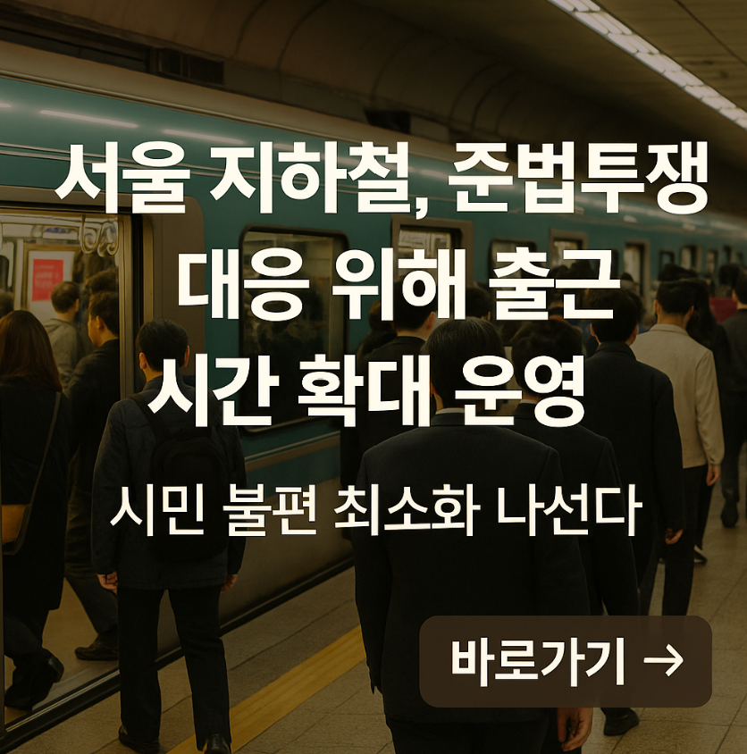 서울 시내버스 준법투쟁에 따른 지하철 운행 안내