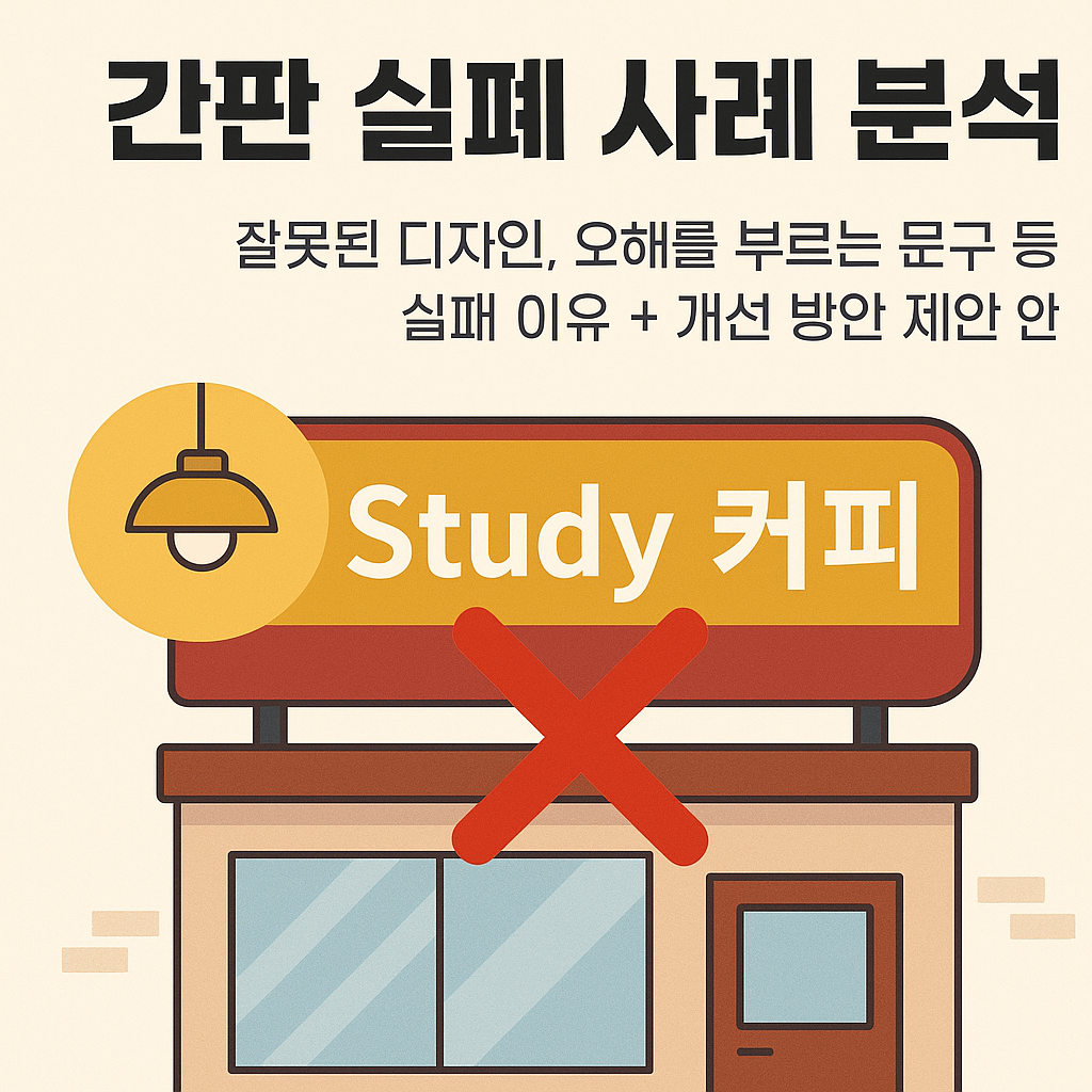 간판 실패 사례 분석_잘못된 디자인, 오해를 부르는 문구 등 실패 이유 + 개선 방안 제안