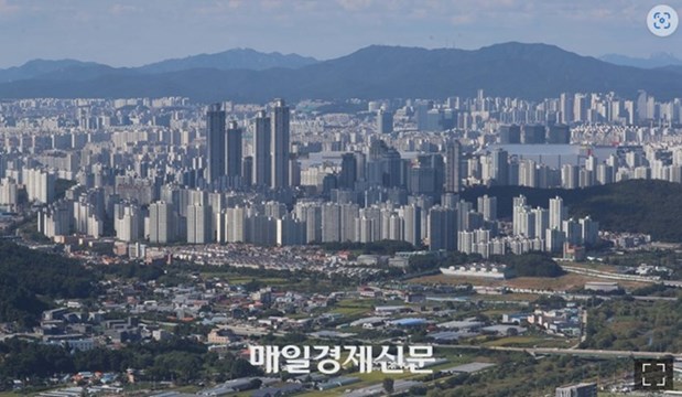 경기도 화성 동탄역 인근 아파트 전경 항공사진