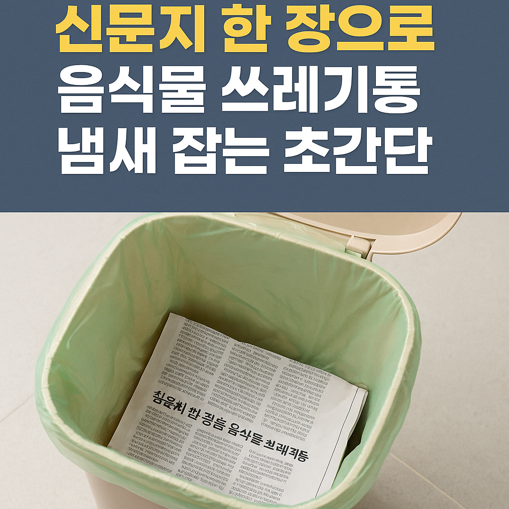 신문지 한 장으로 음식물 쓰레기통 냄새 잡는 초간단 방법