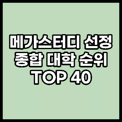 메가스터디 대학순위