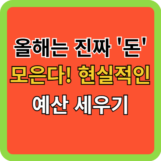 올해는 진짜 돈 모은다! 현실적인 예산 세우기
