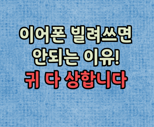 이어폰 빌려쓰면 안되는 이유