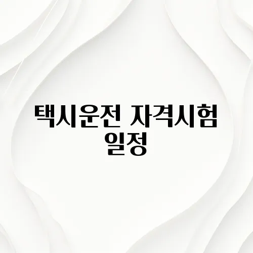 택시운전 자격시험 일정