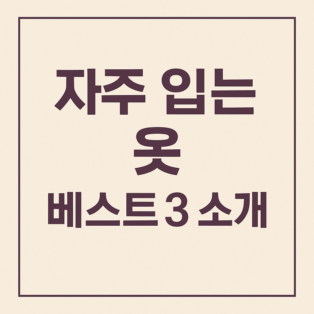 자주 입는 옷 베스트3 소개