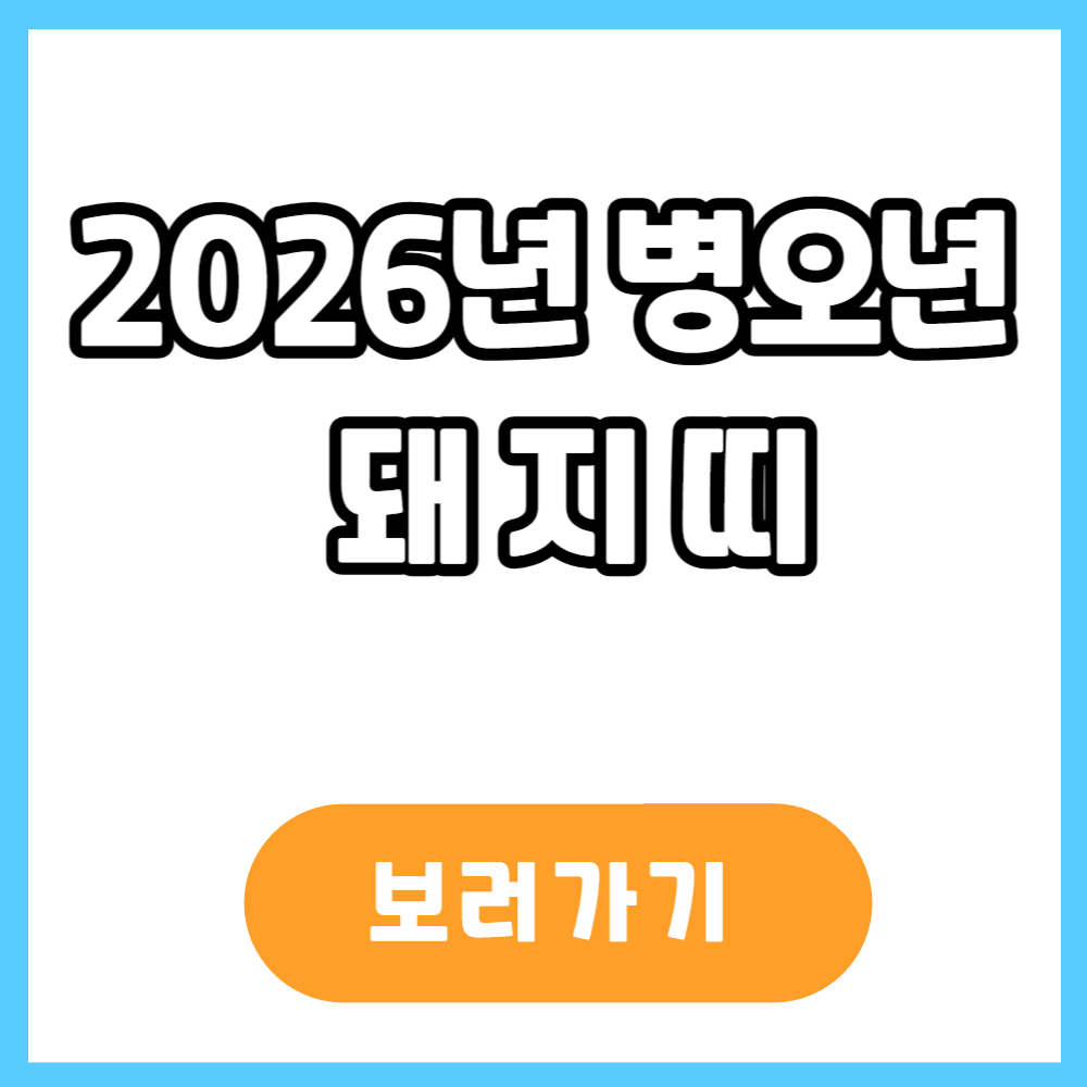 2026년 병오년 돼지띠