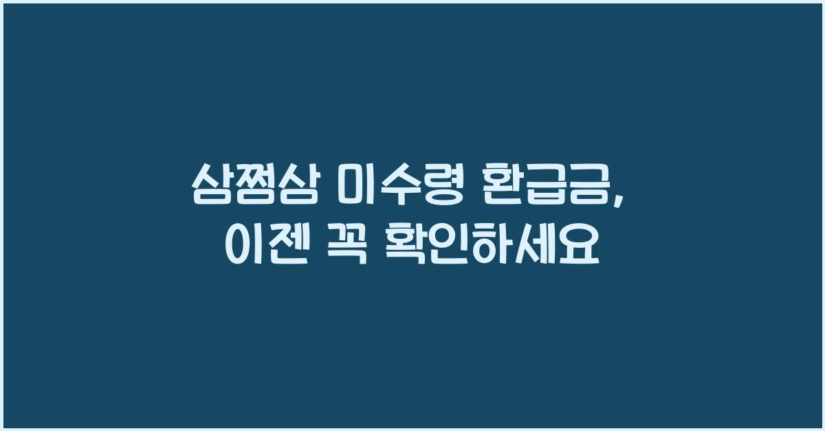 삼쩜삼 미수령 환급금