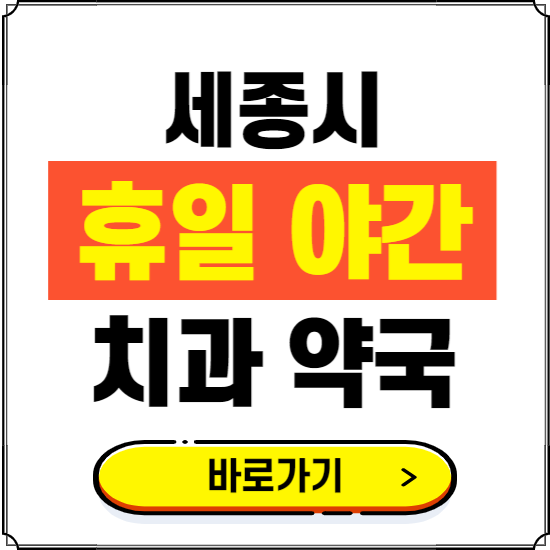 세종시 휴일 치과 병원 진료하는 곳 ❘ 365일 일요일 야간 주말 문여는 약국 찾기