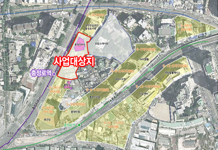 마포로 5-2지구 대상사업지 위치