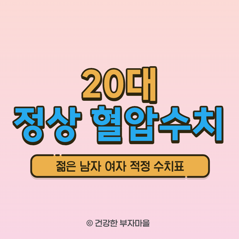 20대 혈압 정상수치: 남자 여자 평균 범위