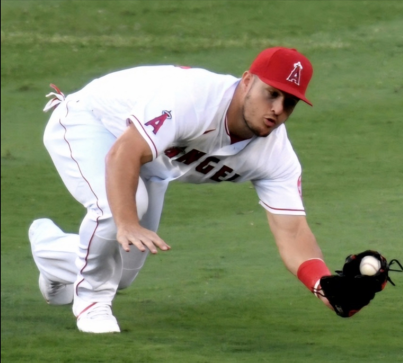 수비하고 있는 마이크 트라웃