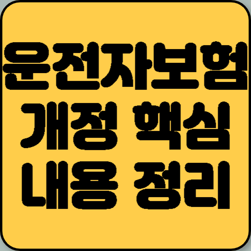 운전자보험 개정 핵심 내용 총정리