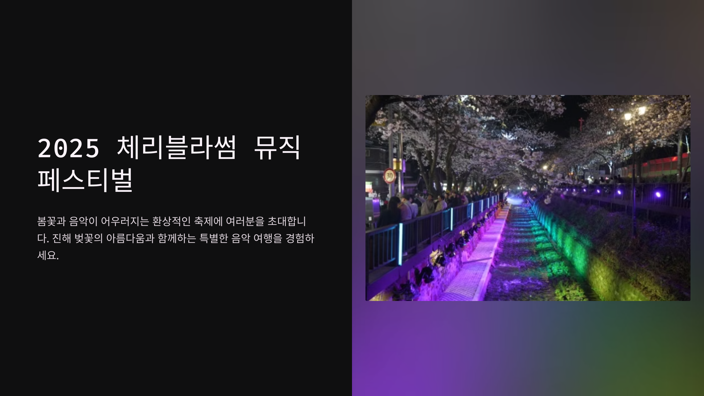 2025 진해군항제 초대가수 체리블라썸 페스티벌