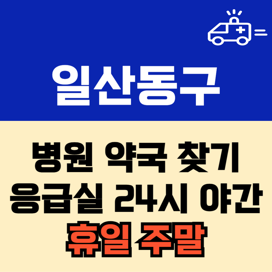 고양시 일산동구 주말 일요일 공휴일 24시 심야 약국 병원 응급실 : 빠르게 찾기!!