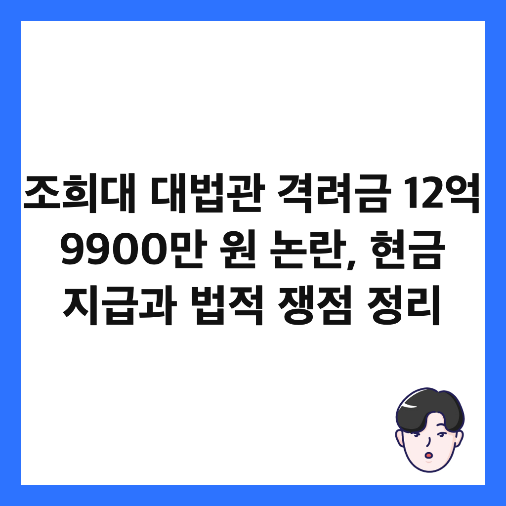 조희대 대법관 격려금 12억 9900만 원 논란, 현금 지급과 법적 쟁점 정리 썸네일