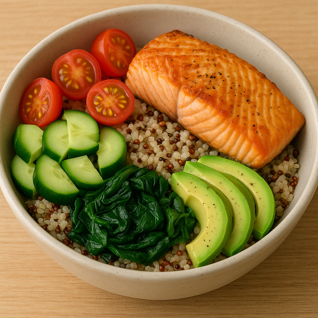 구운 연어 퀴노아보울