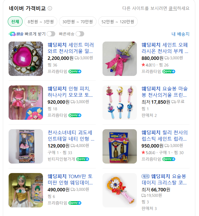 사랑의천사 웨딩피치 90년대 만화 굿즈 콜라보 25