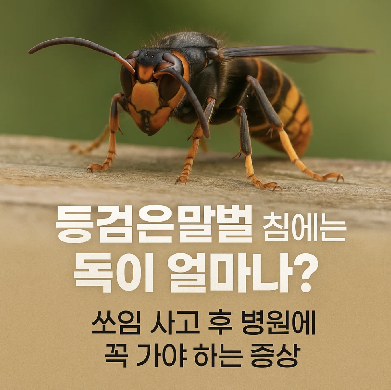 등검은말벌 침에는 독이 얼마나? 쏘임 사고 후 병원에 꼭 가야 하는 증상