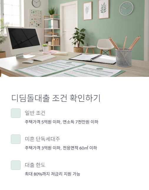 디딤돌대출 조건 확인하기