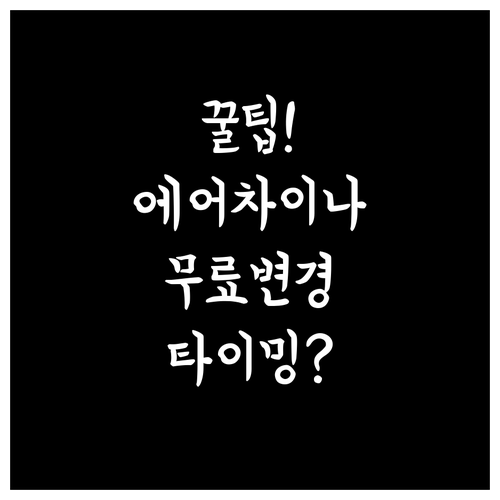 에어차이나 좌석 변경, 무료로 하는 ..