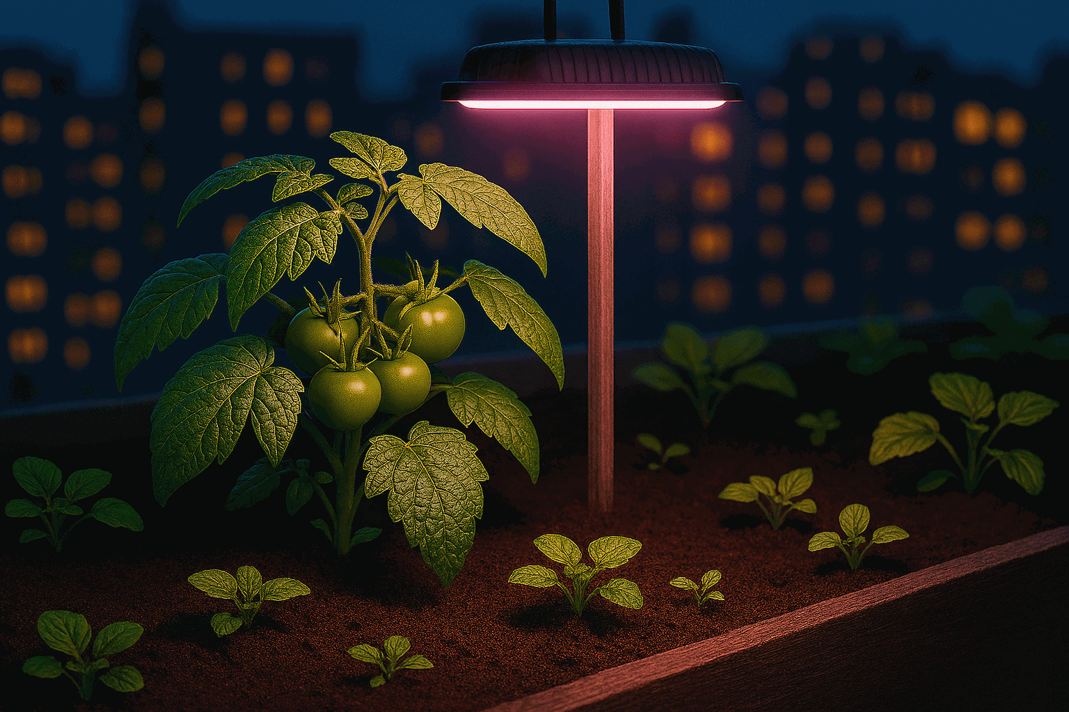 도시 텃밭의 밤: 인공조명과 식물의 생리적 반응