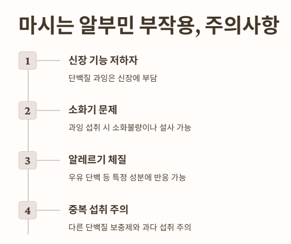 마시는 알부민의 부작용 및 섭취 시 주의사항