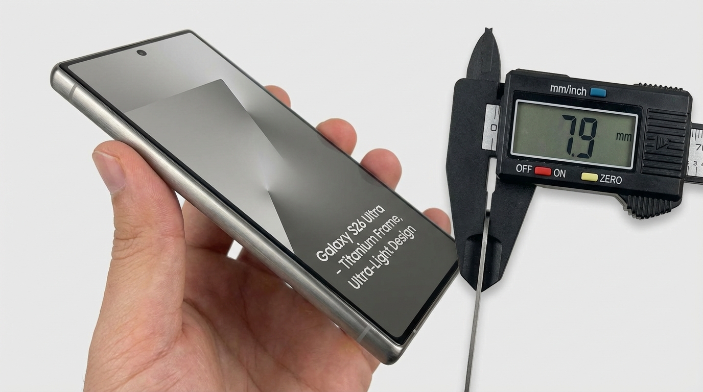 갤럭시 S26 울트라의 7.9mm 얇은 두께와 초경량 티타늄 프레임 디자인