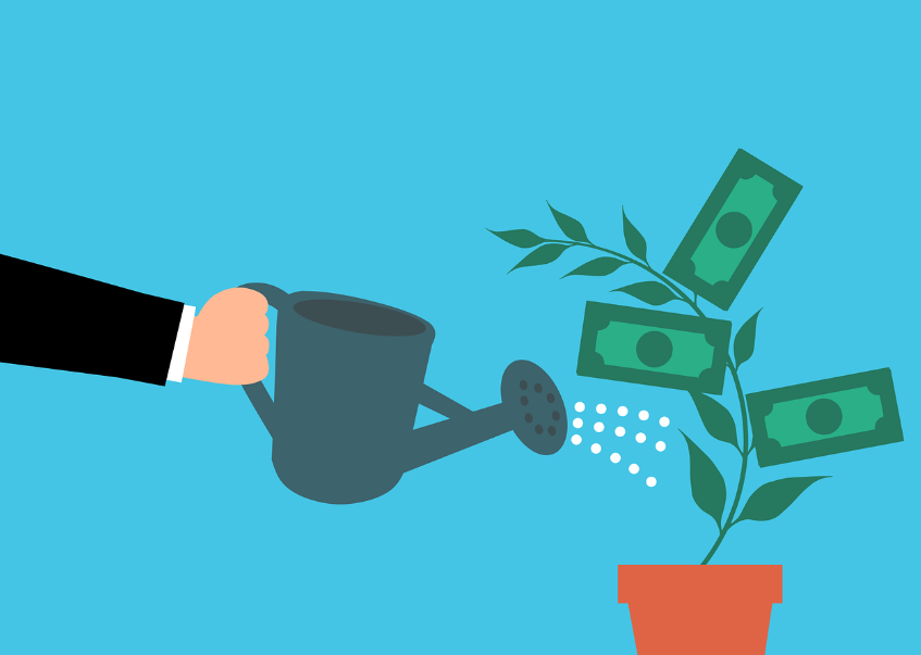 돈에 물을 주는 그림