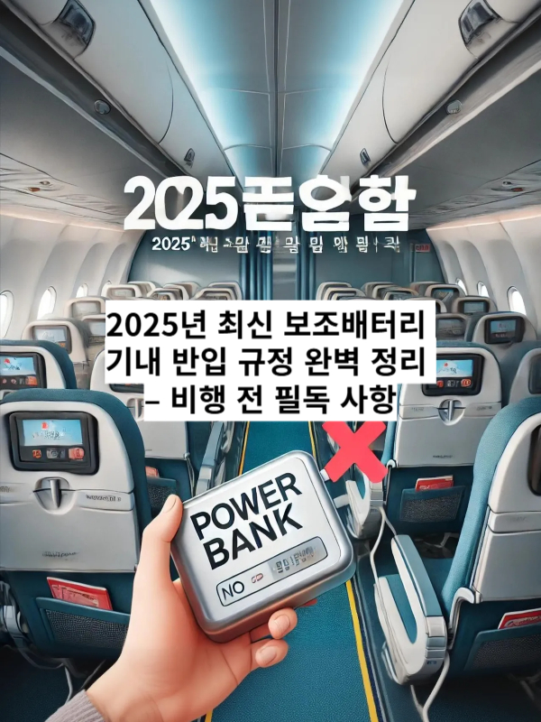 2025년 보조배터리 기내 반입 규정을 설명하는 블로그 썸네일 이미지