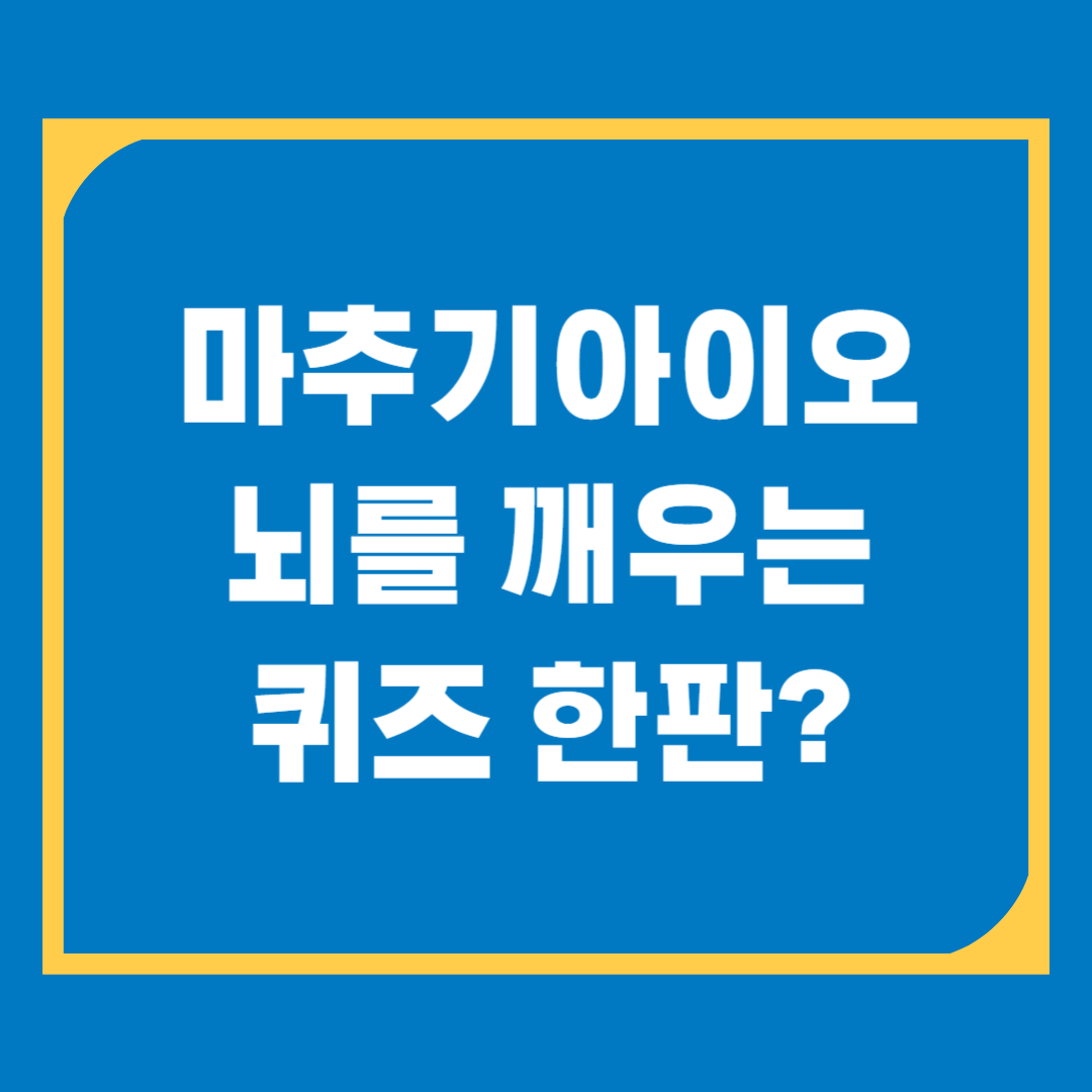 마추기아이오란? 온라인에서 퀴즈로 놀면서 똑똑해지는 법