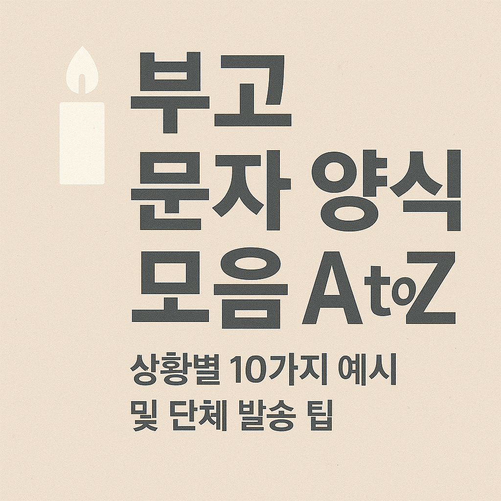 부고 문자 양식 모음 A to Z (상황별 10가지 예시 및 단체 발송 팁)