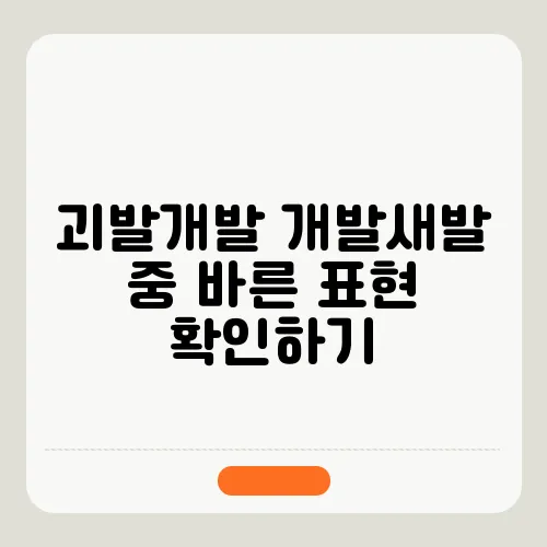괴발개발 개발새발 중 바른 표현 확인하기