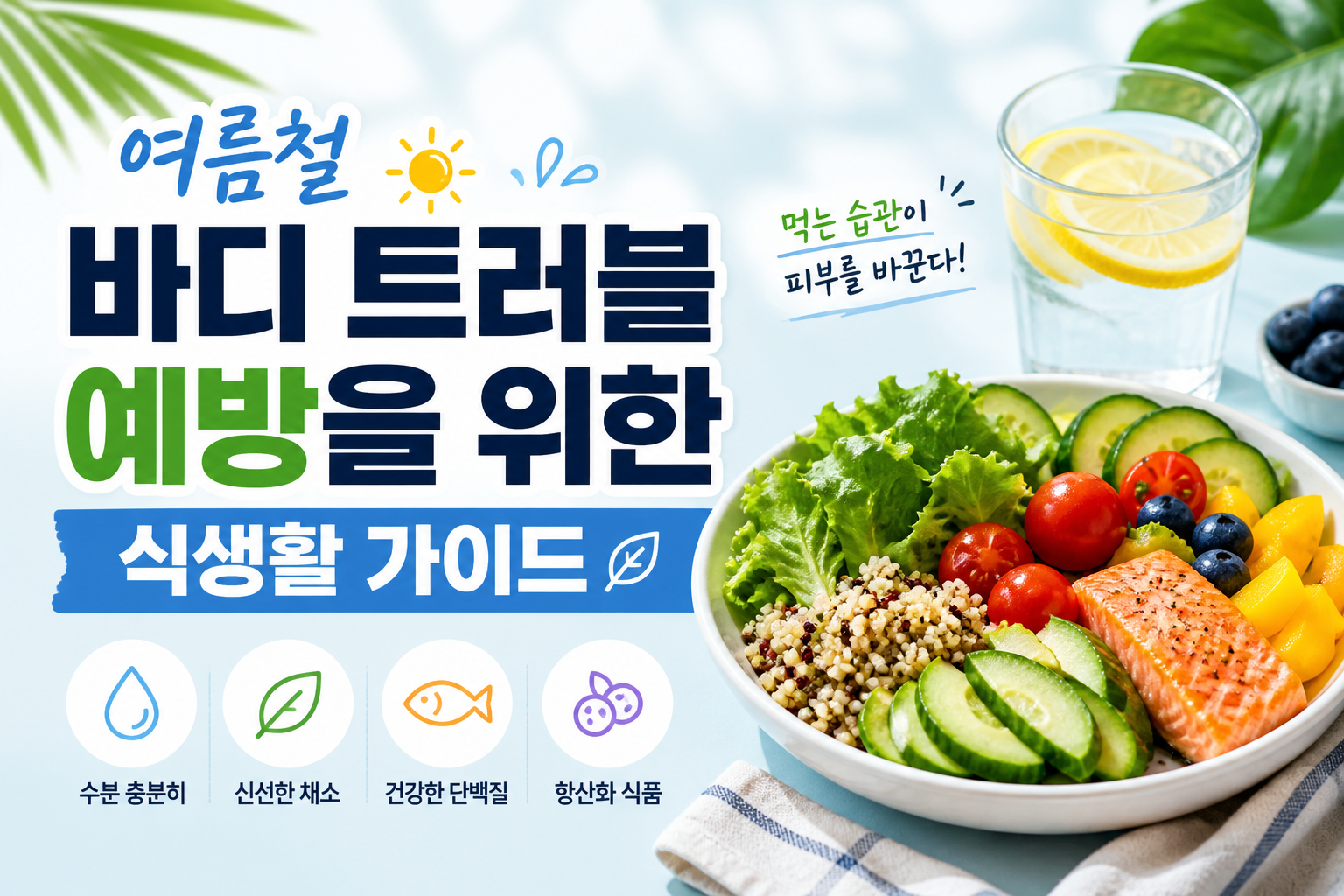 여름 바디 트러블 예방하는 식습관